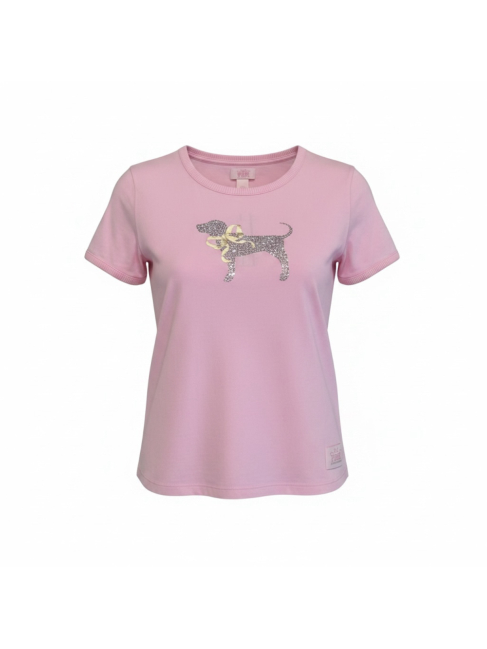 LoveShackFancy x PINK Retro Cotton Rhinestone Dog Tee Pink Lollipop Wash, L